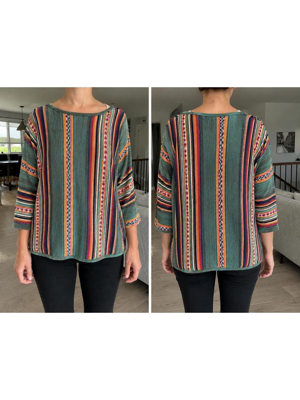🌈 Cottagecore Colorful Knit Sweater Chaps Large